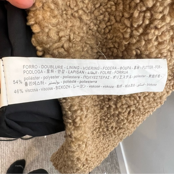 Zara Teddy Faux Sherling Mid-Length Jacket - Picture 5 of 6